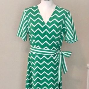 Green and white boutique maxi dress